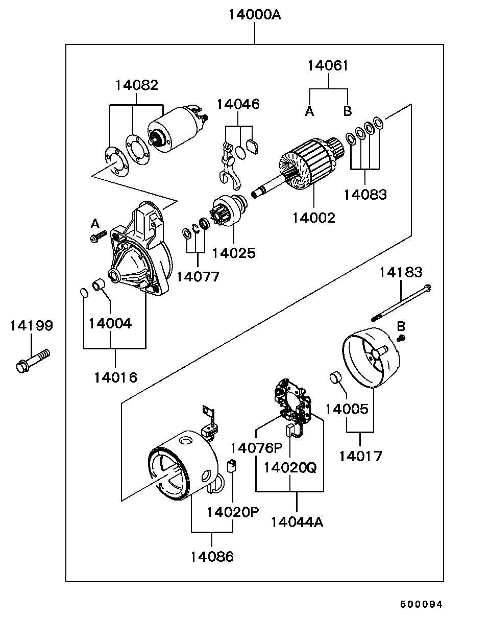 Mitsubishi MD618543 - Тягове реле, стартер autozip.com.ua