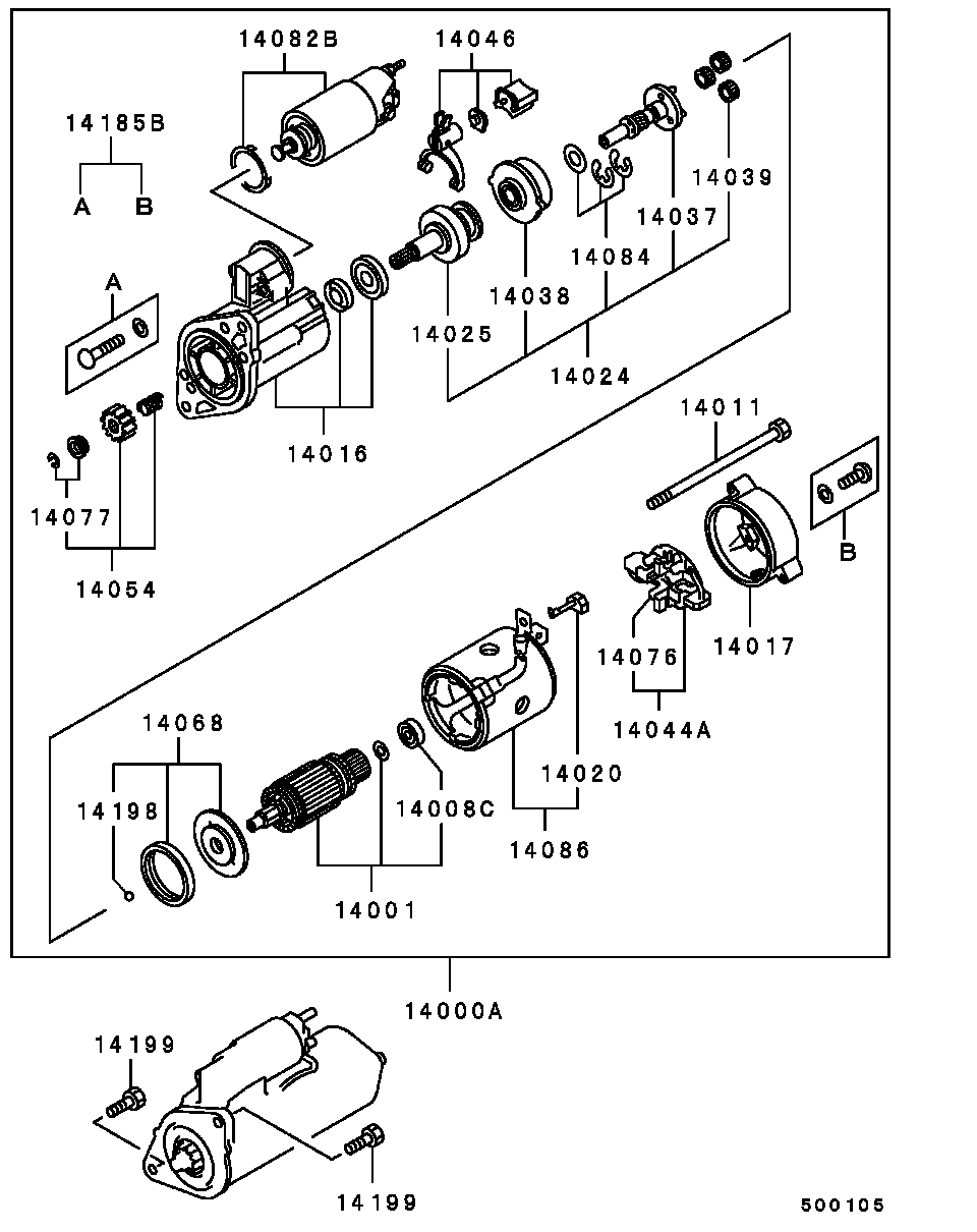 Mitsubishi ME701462 - Тягове реле, стартер autozip.com.ua