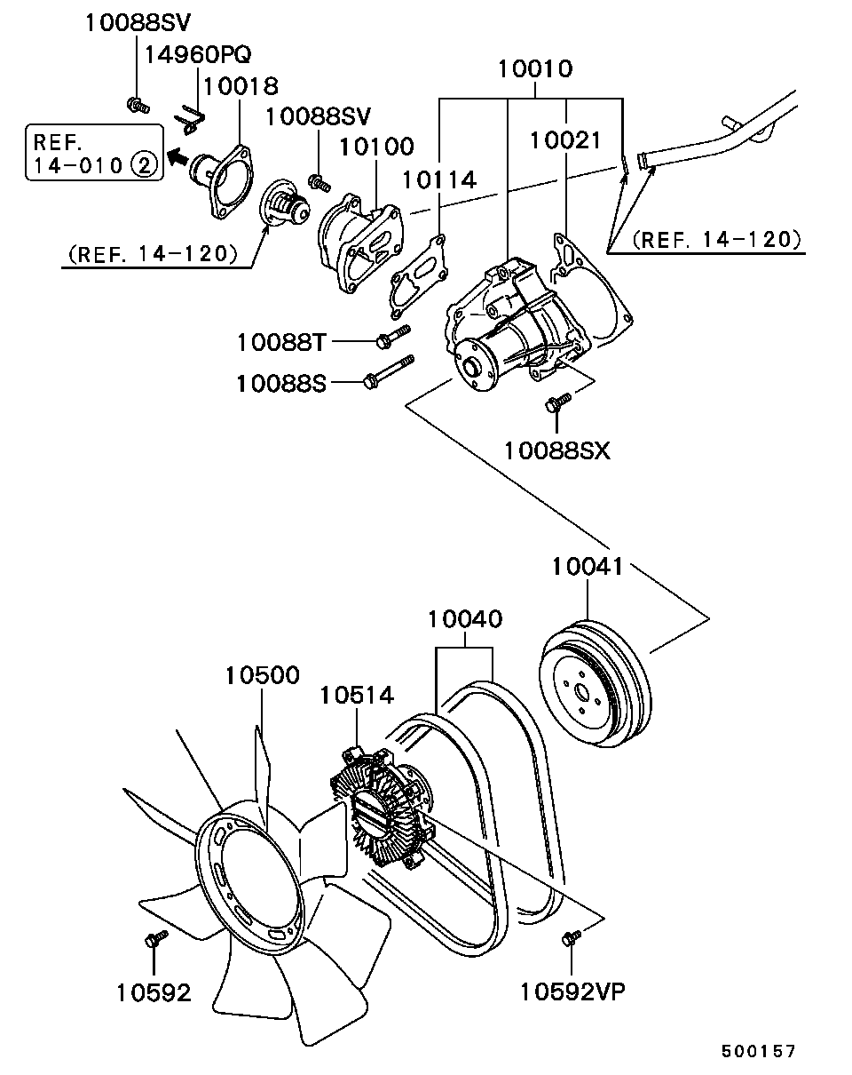 Mitsubishi MD974999 - Водяний насос autozip.com.ua