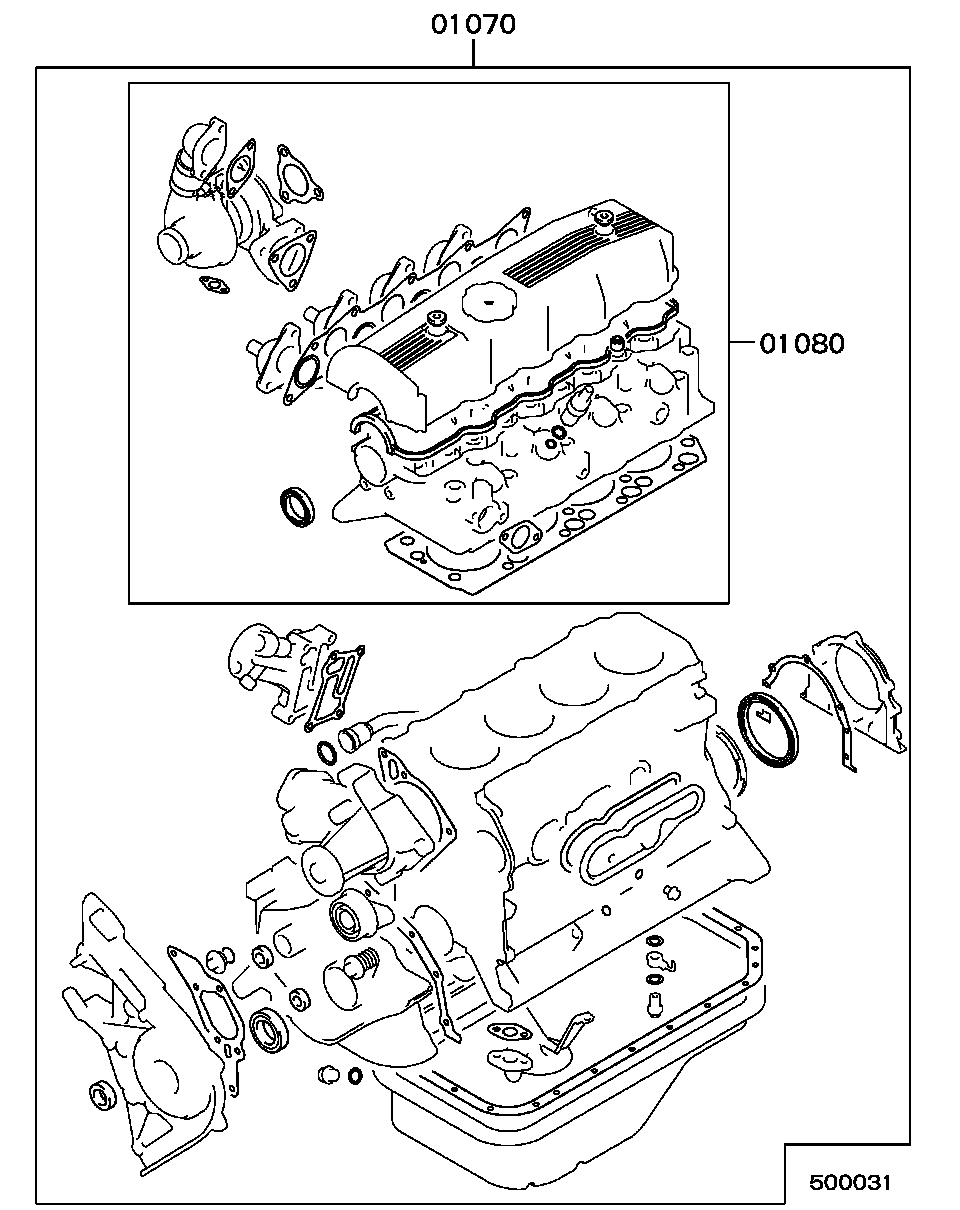 Mitsubishi MD-997052 - Комплект прокладок, двигун autozip.com.ua