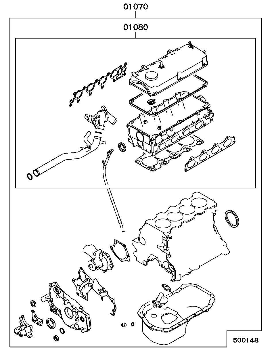 Mitsubishi MD975829 - Комплект прокладок, головка циліндра autozip.com.ua