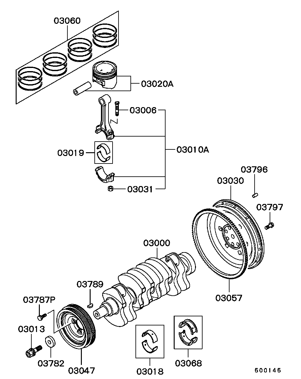 Mitsubishi MD300517 - Ремінний шків, колінчастий вал autozip.com.ua