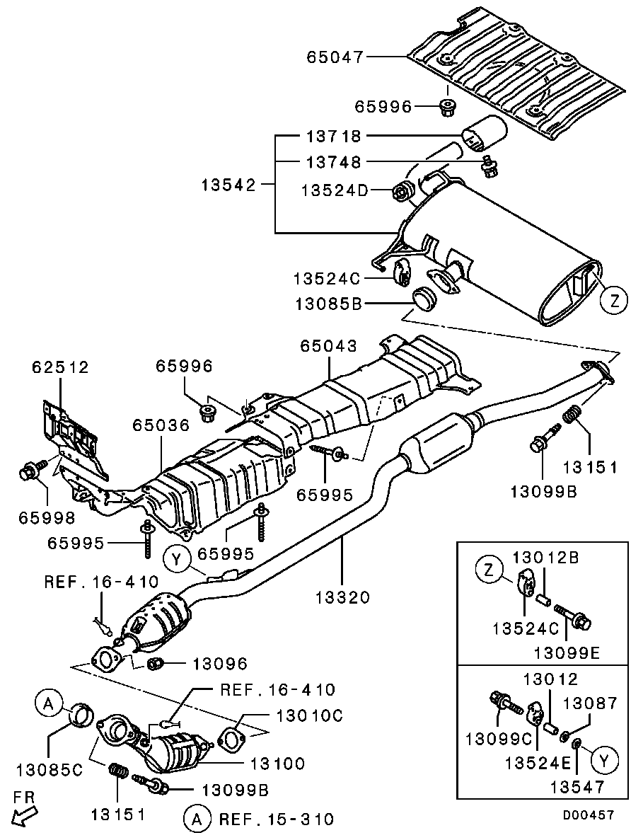 Mitsubishi MR571816 - Прокладка глушника autozip.com.ua