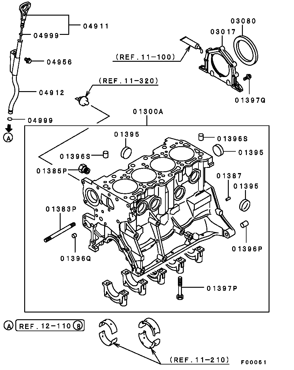 Mitsubishi MD372250 - Сальник колінвалу задній autozip.com.ua