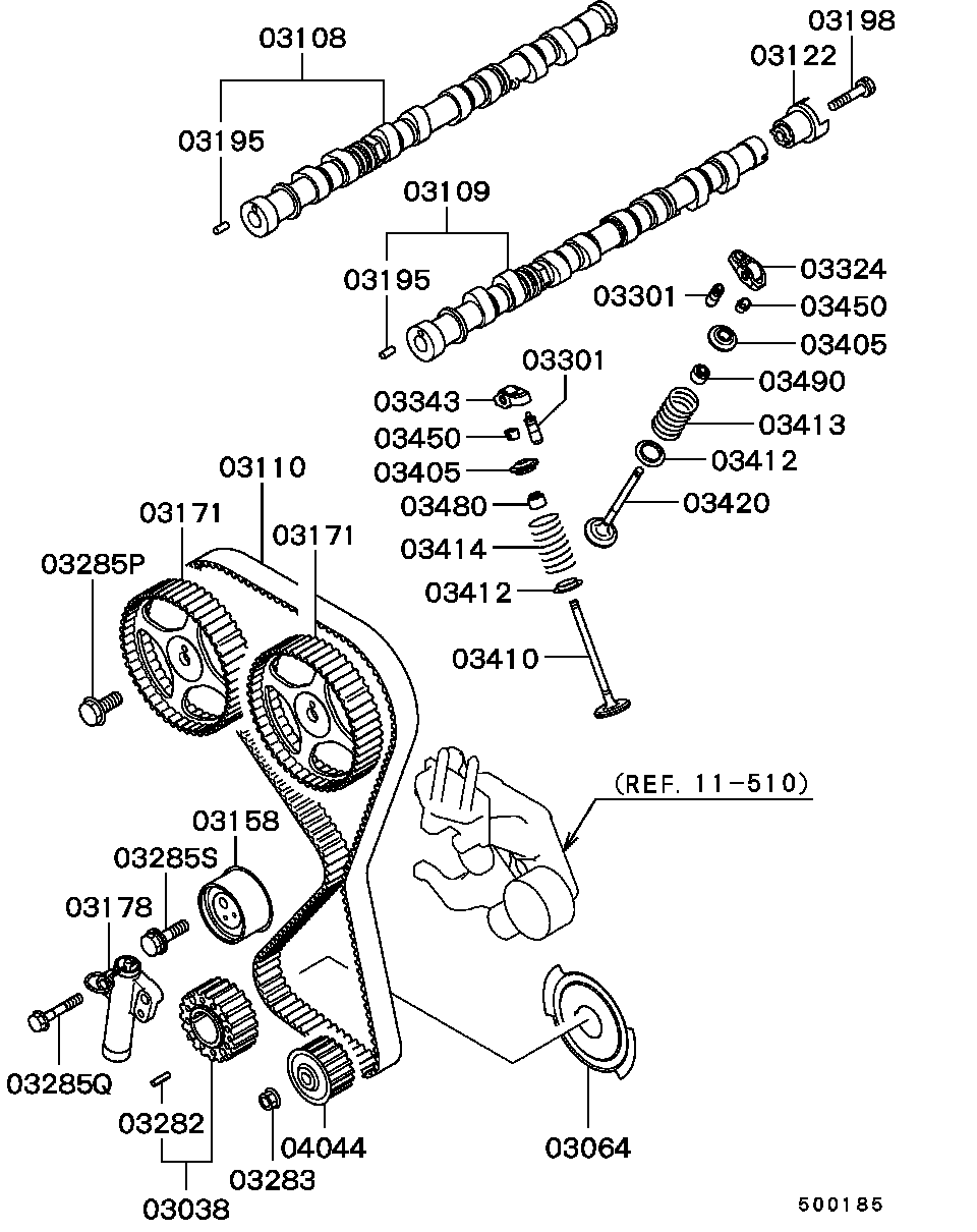 Mitsubishi MD306079 - Кільце ущільнювача, шток клапана autozip.com.ua