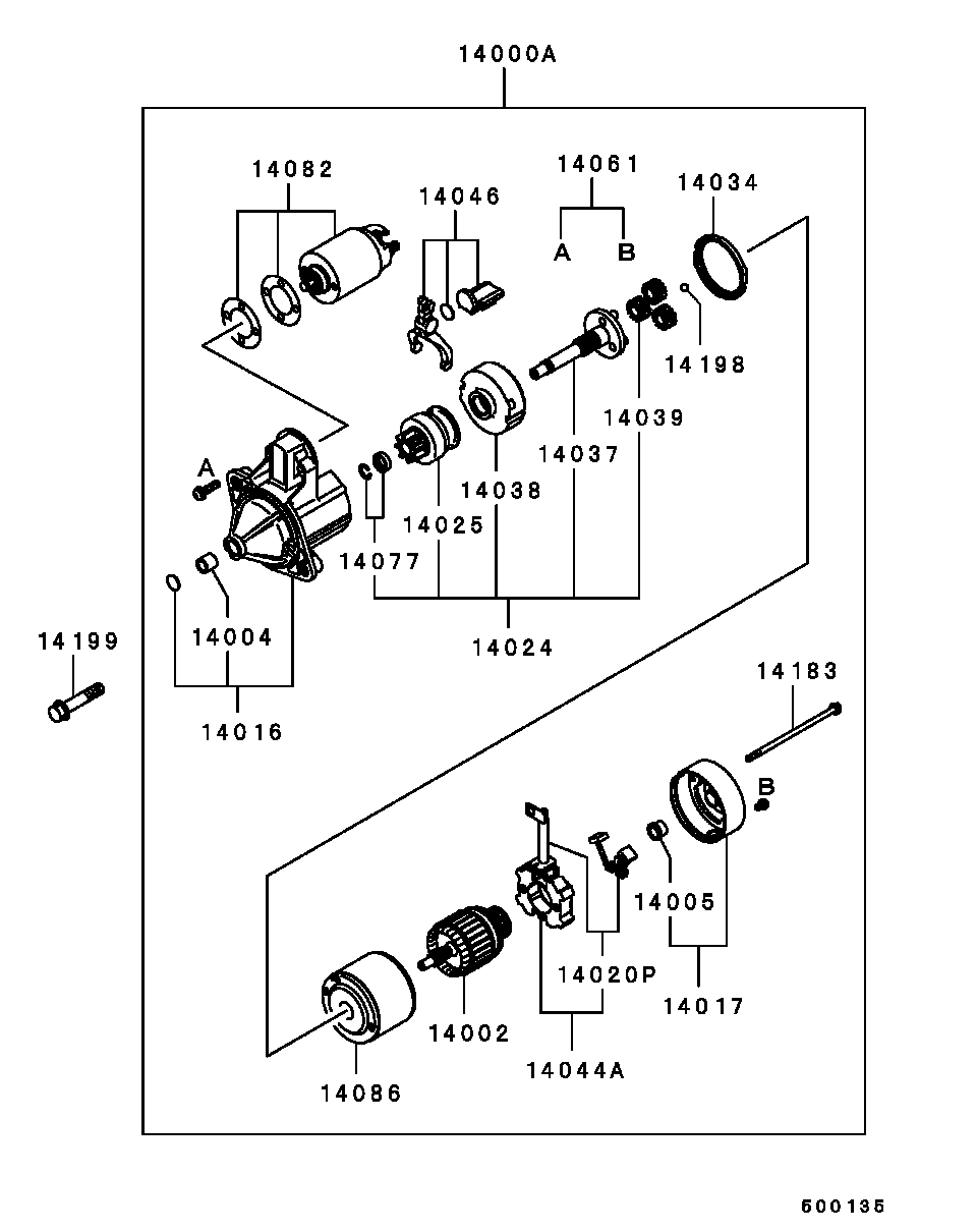 Mitsubishi MD619101 - Тягове реле, стартер autozip.com.ua