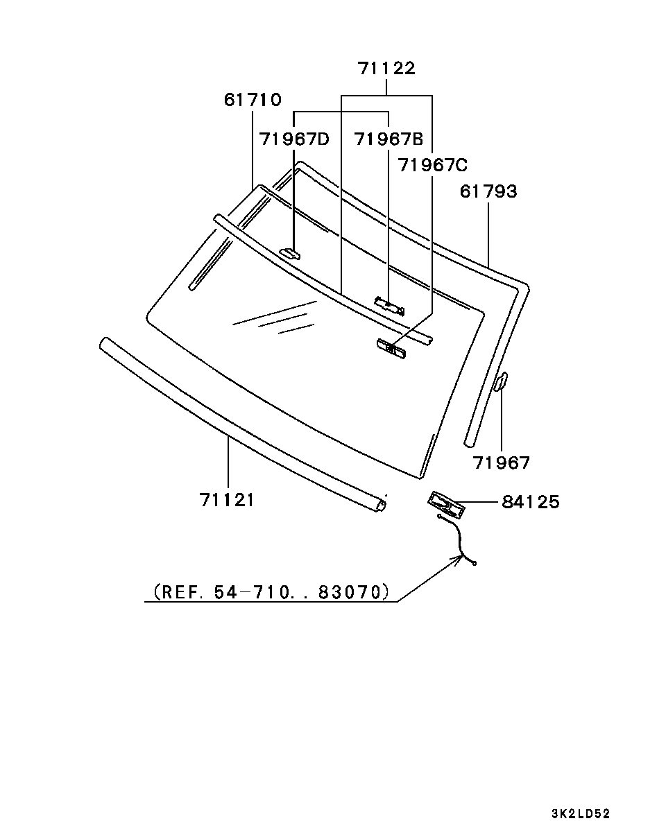 Mitsubishi MR485697 - Прокладка, вітрове скло autozip.com.ua