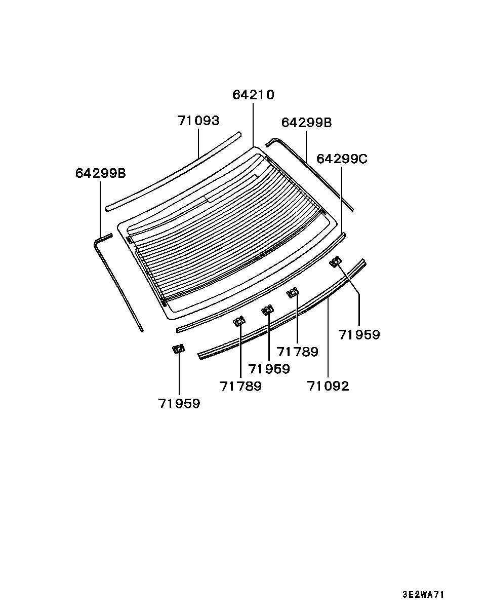 Mitsubishi MR191592 - Облицювання / захисна накладка, заднє скло autozip.com.ua