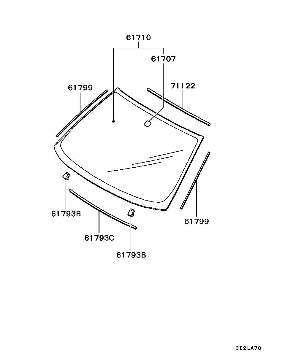 Mitsubishi MR 191 589 - Облицювання / захисна накладка, вітрове скло autozip.com.ua