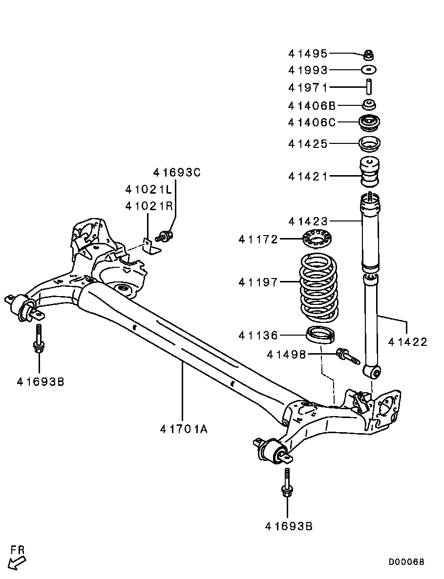 Mitsubishi MR594123 - Пилозахисний комплект, амортизатор autozip.com.ua