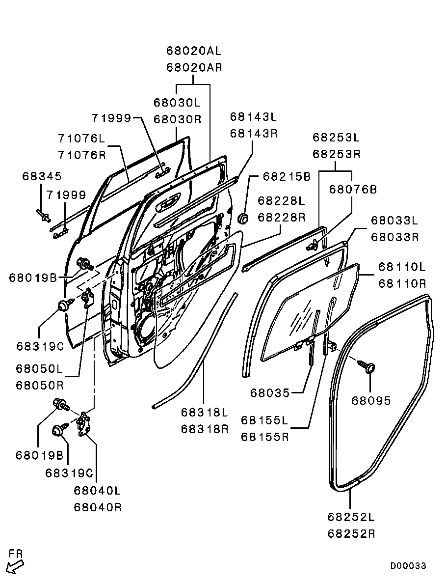 Mitsubishi MN152031 - Бокове вікно autozip.com.ua