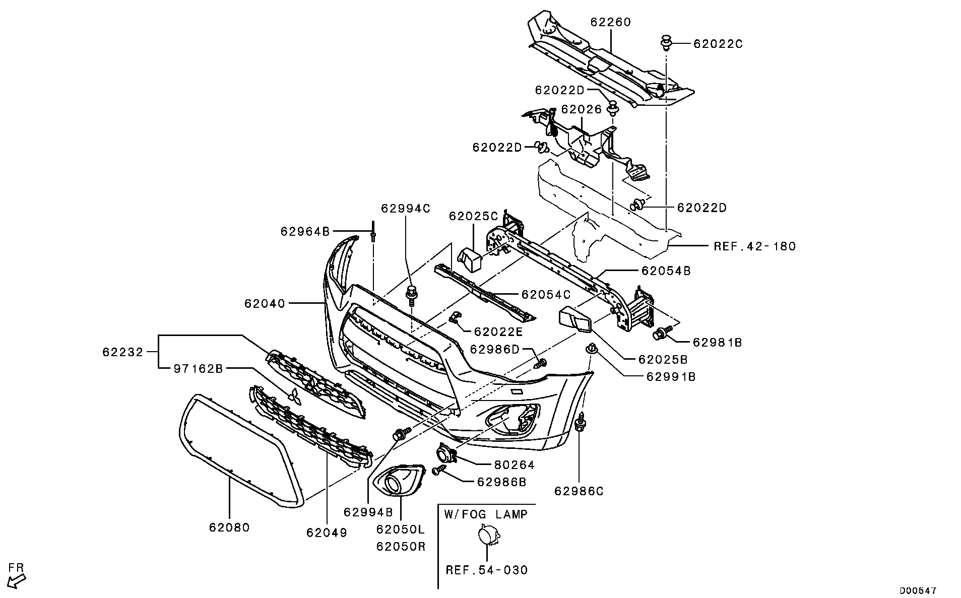 Mitsubishi 6400F701 - Буфер, бампер autozip.com.ua