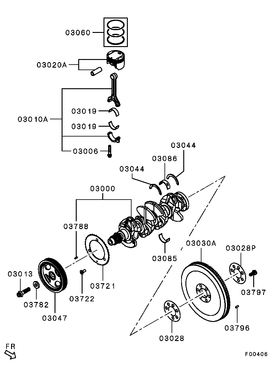 Mitsubishi 1104A087 - Ремінний шків, колінчастий вал autozip.com.ua