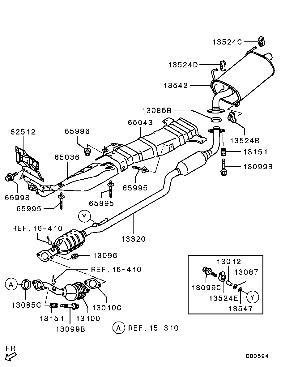 Mitsubishi 1577A178 - Кронштейн, втулка, система випуску autozip.com.ua