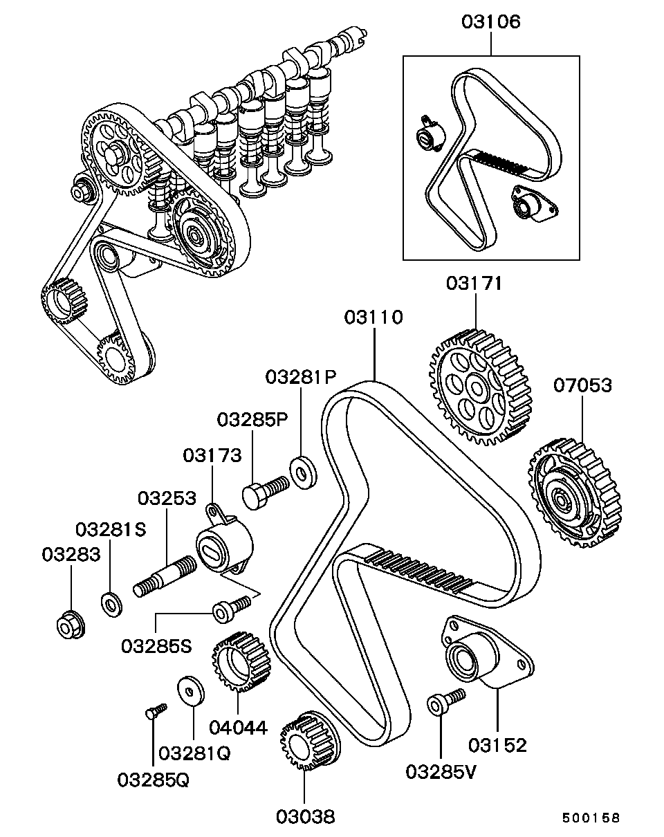 Mitsubishi M618062 - Комплект ременя ГРМ autozip.com.ua