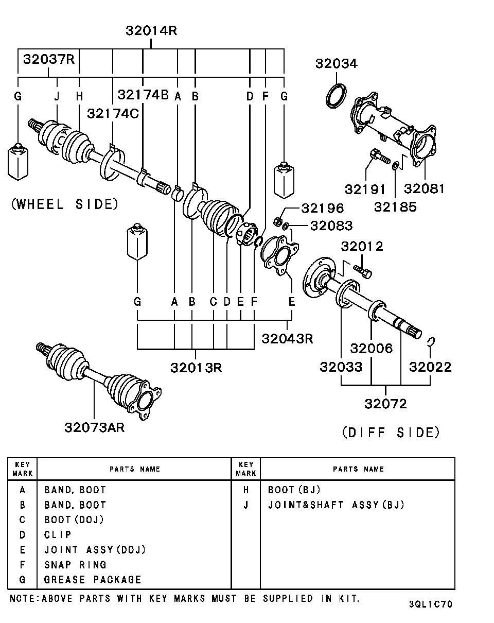 Mitsubishi MR331261 - Пильник, приводний вал autozip.com.ua