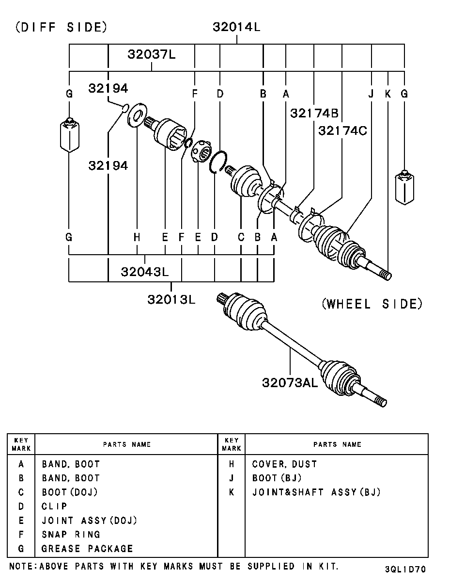 Mitsubishi MR 331 256 - Пильник, приводний вал autozip.com.ua