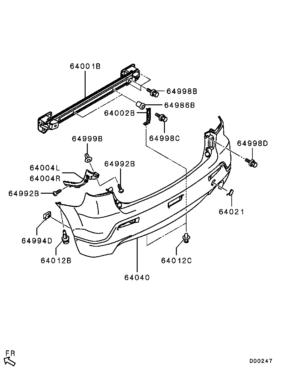 Mitsubishi 6410B708 - Кронштейн, буфер autozip.com.ua