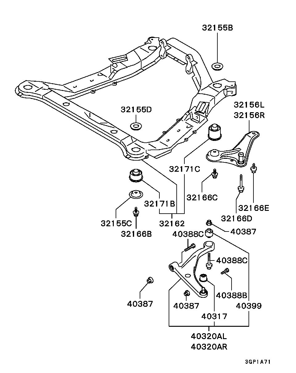 Mitsubishi MR316027 - Втулка, балка мосту autozip.com.ua