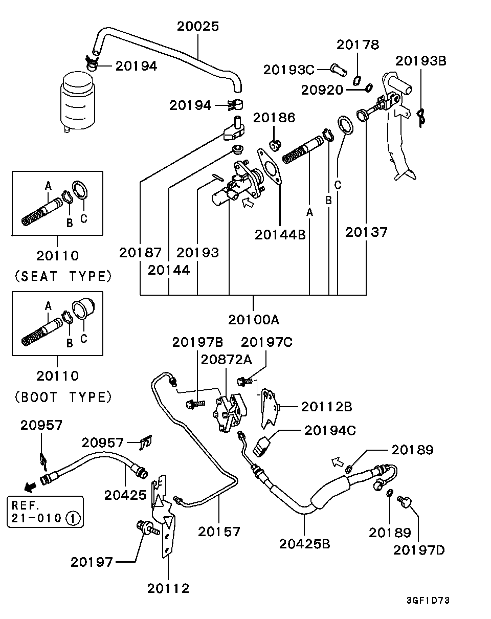 Mitsubishi MR403052 - Ремкомплект, головний циліндр autozip.com.ua