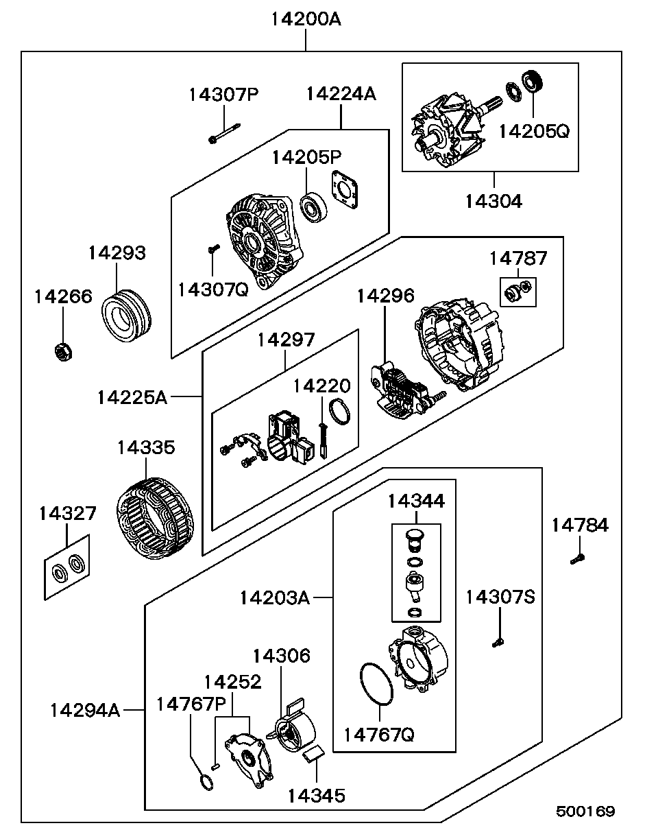 Mitsubishi MD619244 - SEAL SET,ALTERNATOR ROTOR SHAFT autozip.com.ua