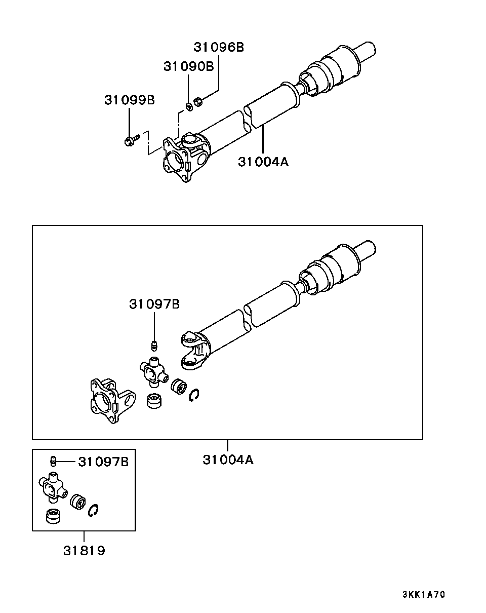 Mitsubishi MR196838 - Шарнір, поздовжній вал autozip.com.ua