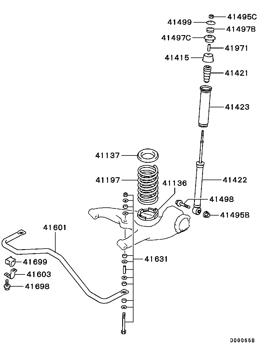 Mitsubishi 4162A040 - Амортизатор autozip.com.ua