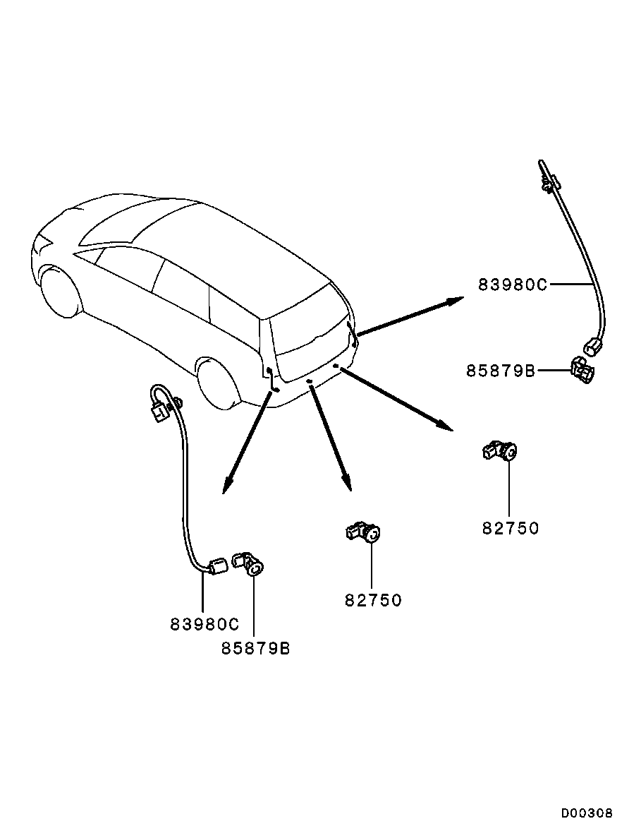 Mitsubishi 8651A056HB - Датчик, система допомоги при парковці autozip.com.ua