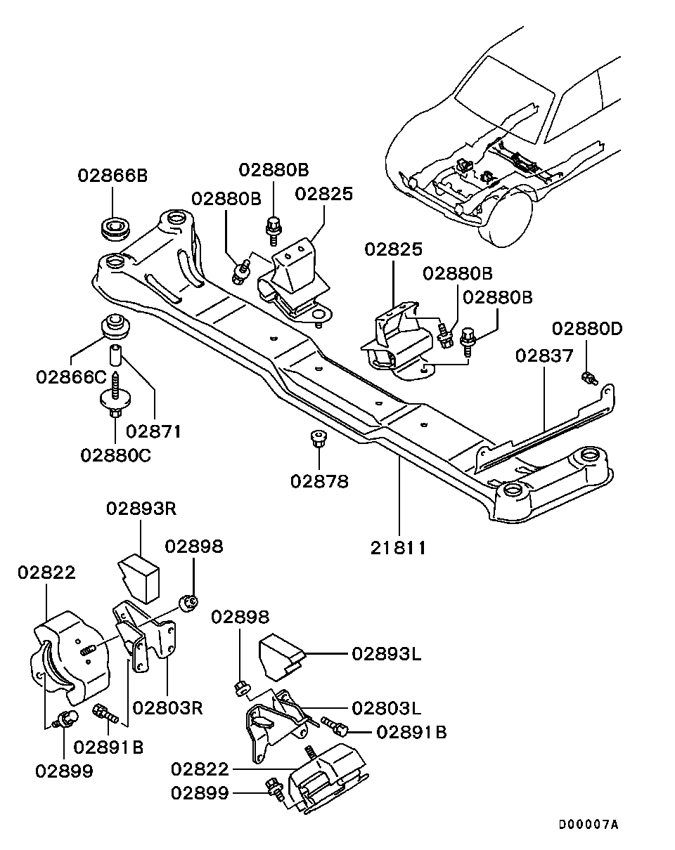 Mitsubishi MR198012 - Подушка, підвіска двигуна autozip.com.ua