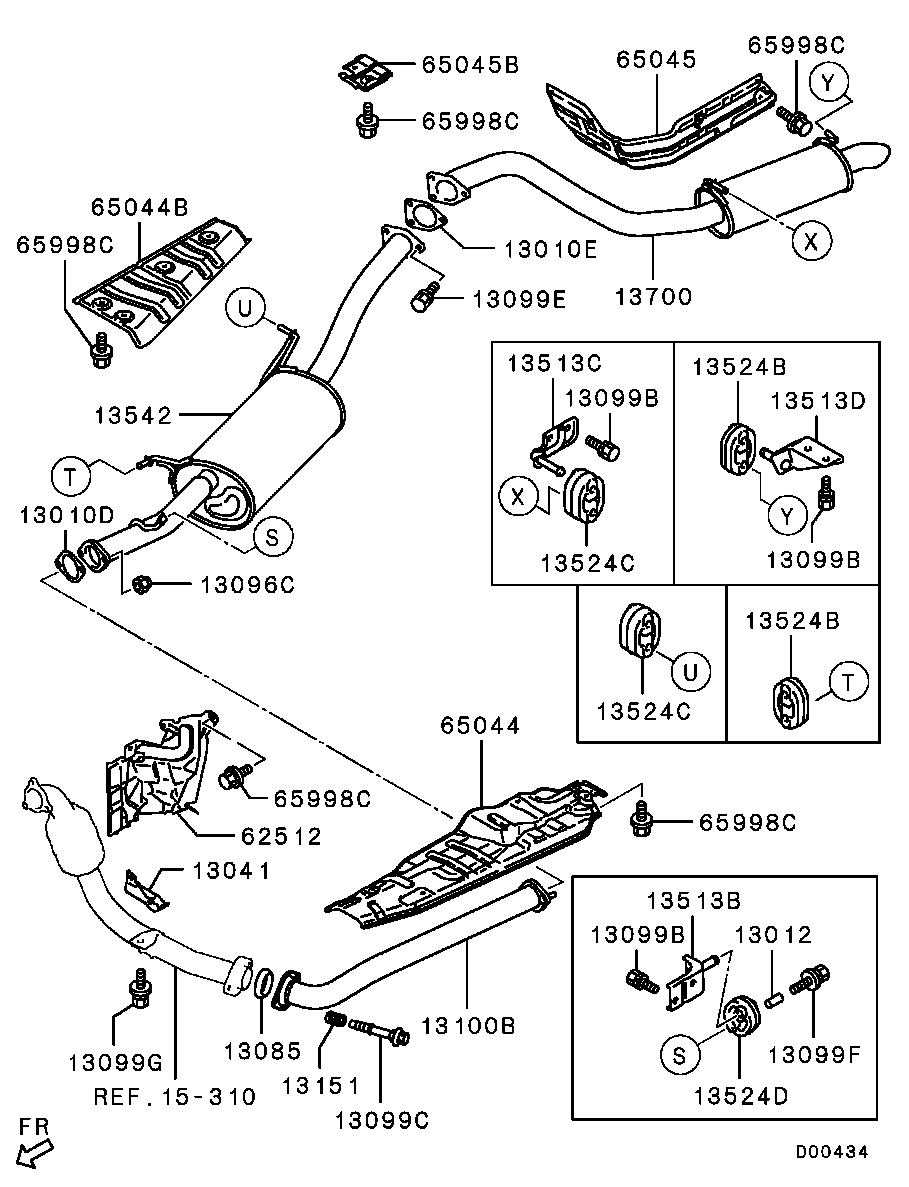 Mitsubishi 1571A959 - Середній глушник вихлопних газів autozip.com.ua