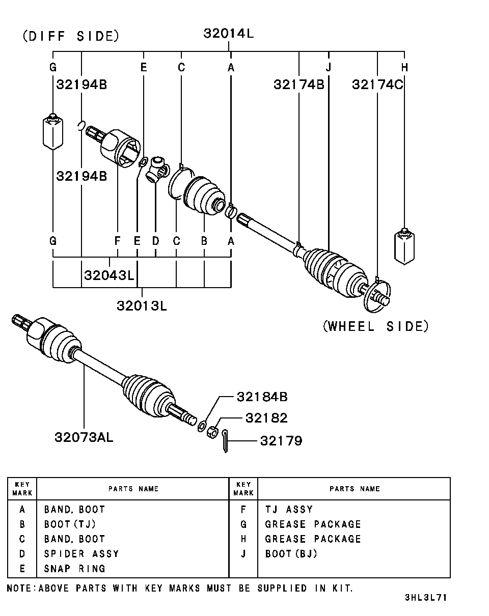 Mitsubishi MN147083 - Пильник, приводний вал autozip.com.ua