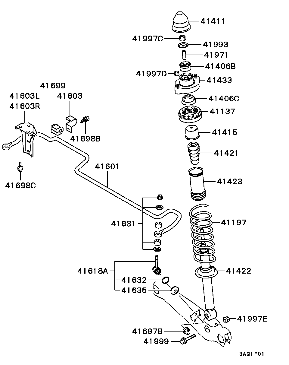 Mitsubishi MR913122 - Амортизатор autozip.com.ua