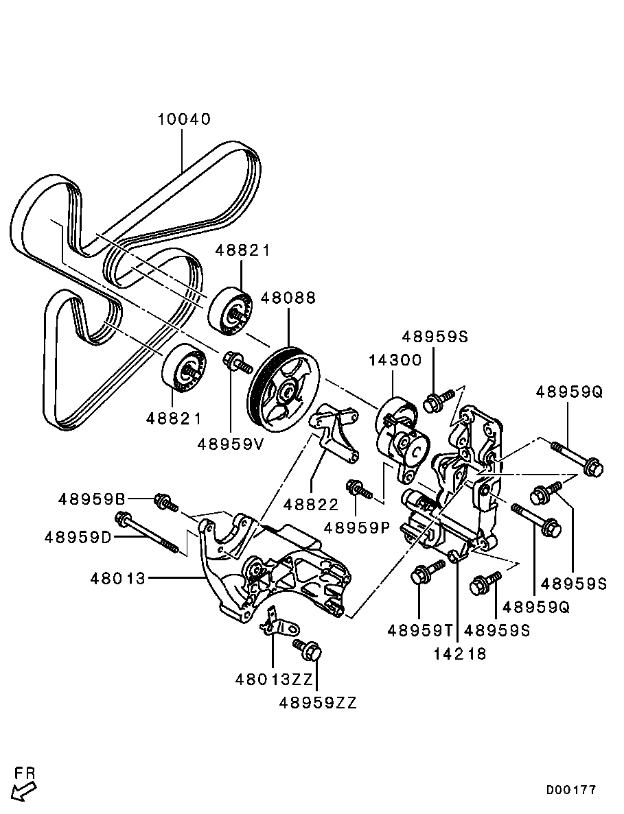 Chrysler 1345A059 - Паразитний / провідний ролик, поліклиновий ремінь autozip.com.ua