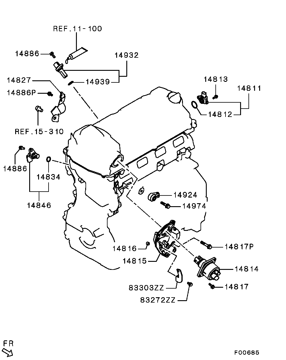 Mitsubishi 1865A066 - Датчик імпульсів, колінчастий вал autozip.com.ua