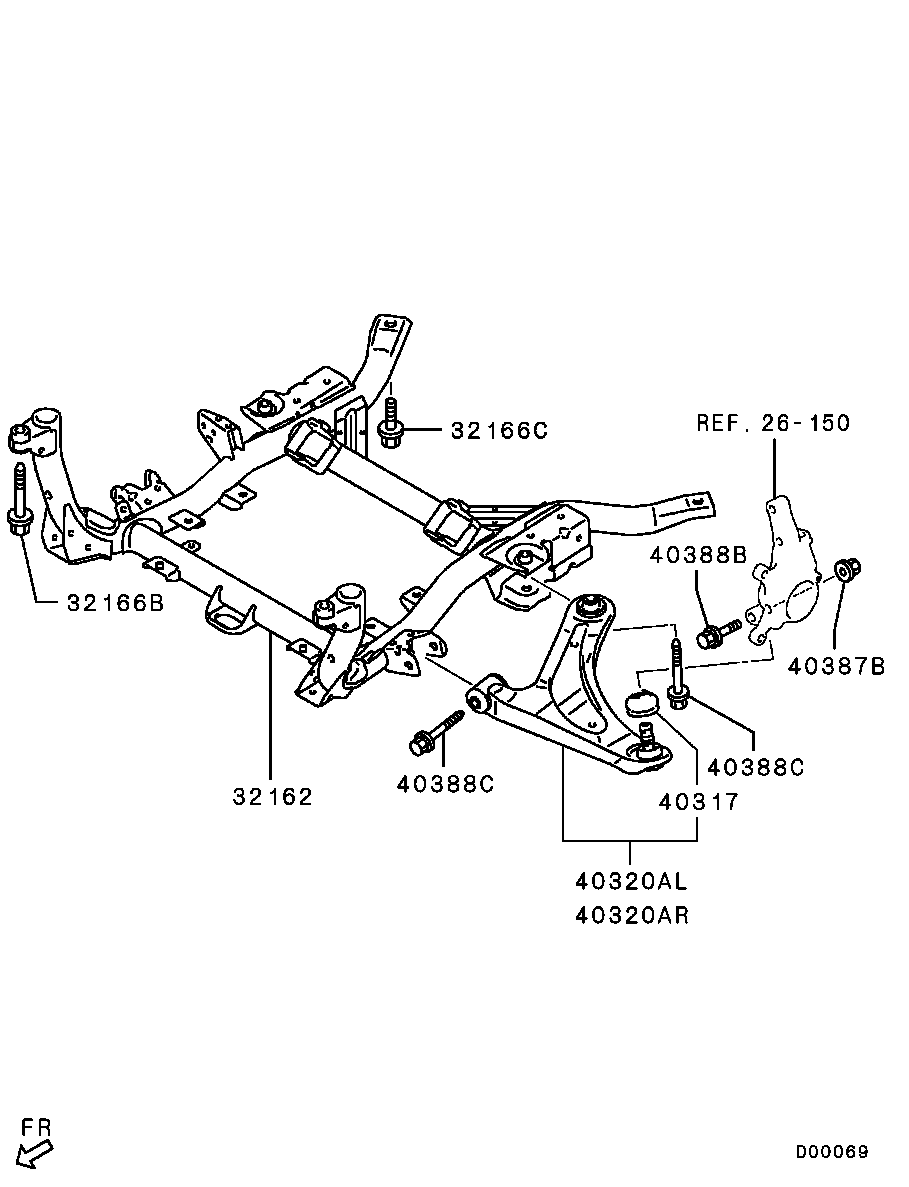 Mitsubishi 4013A291* - Сайлентблок, важеля підвіски колеса autozip.com.ua