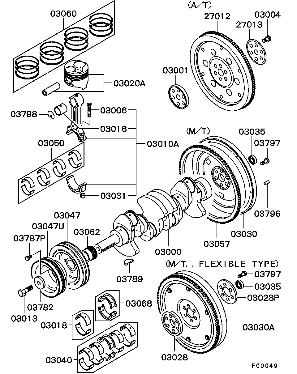 Mitsubishi MD304557 - Ремінний шків, колінчастий вал autozip.com.ua