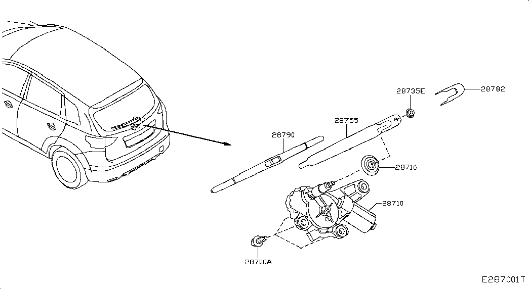 NISSAN 287104EL0A - Двигун склоочисника autozip.com.ua