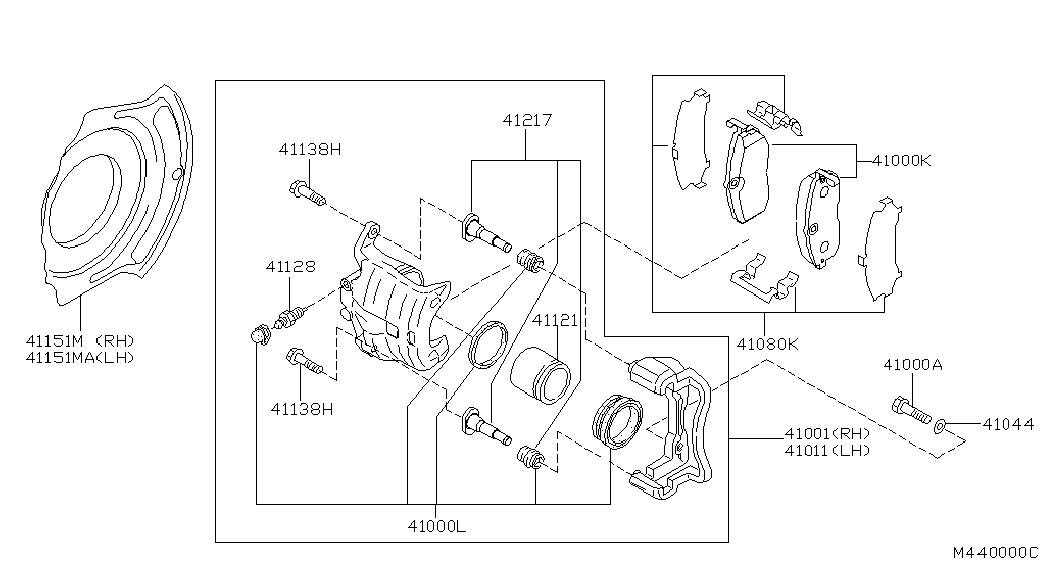 Infiniti 41060 4U126 - Гальмівні колодки, дискові гальма autozip.com.ua