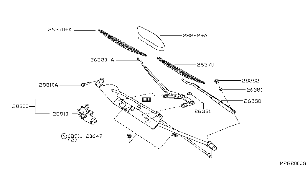 NISSAN 28890BU010 - Щітка склоочисника autozip.com.ua