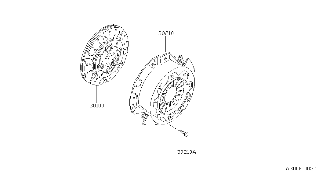 NISSAN 30210-21P00 - Нажимной диск зчеплення autozip.com.ua