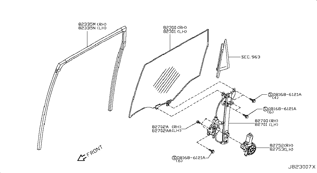 NISSAN 82730-JG00A - Підйомний пристрій для вікон autozip.com.ua