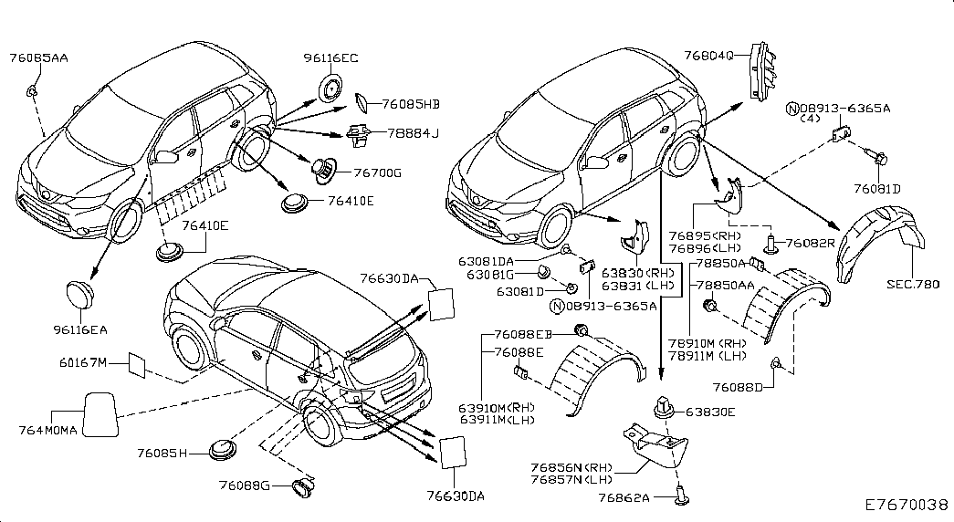 NISSAN 0113500QAA - Зажим, молдинг / захисна накладка autozip.com.ua