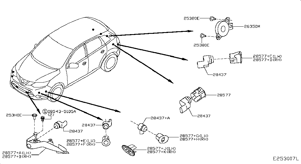 NISSAN 284384EA0D - Датчик, система допомоги при парковці autozip.com.ua