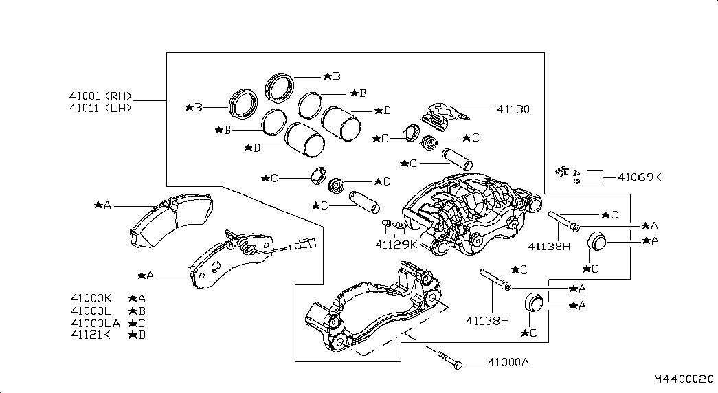 NISSAN 41011-MB20A - Гальмівний супорт autozip.com.ua