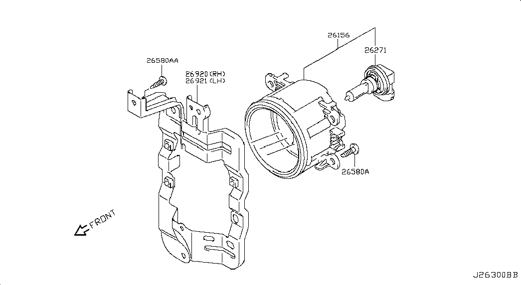 NISSAN 26154-4A00D - Противотуманная фара autozip.com.ua