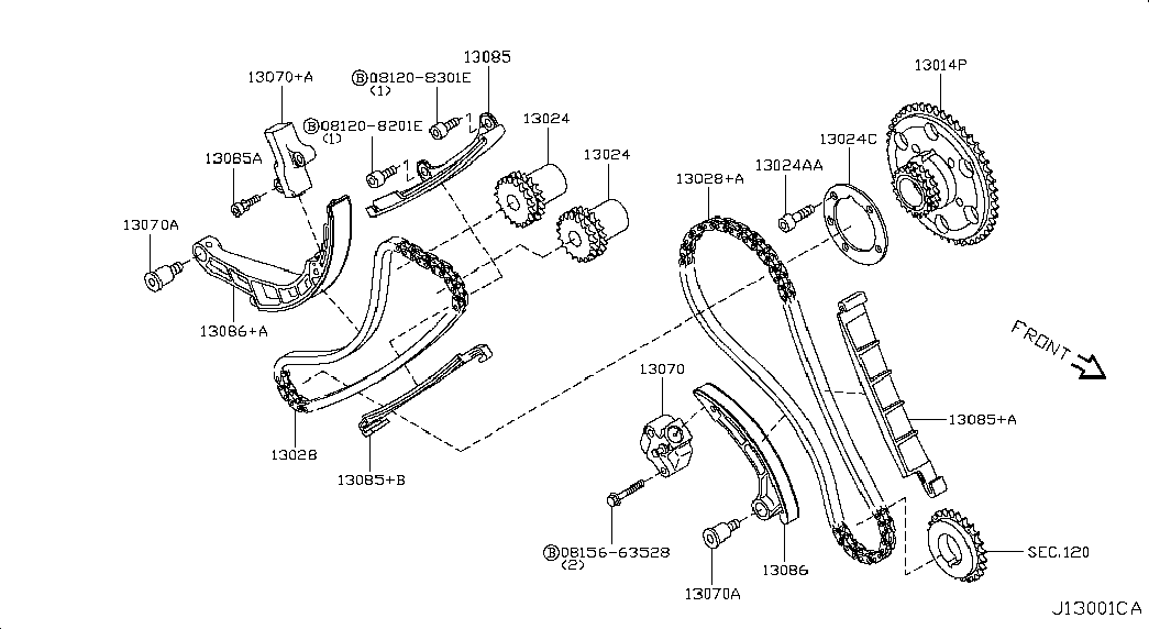 NISSAN 130281AT0A - Комплект ланцюга приводу распредвала autozip.com.ua