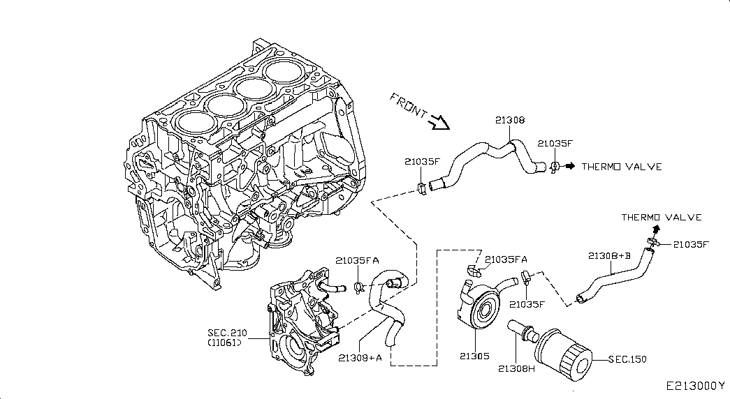 NISSAN 213054BB1A - Масляний радіатор, рухове масло autozip.com.ua