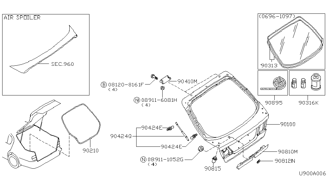 NISSAN 90452-2F725 - Газова пружина, кришка багажник autozip.com.ua