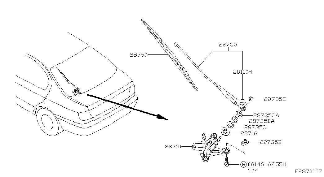 NISSAN 28890-70J00 - Щітка склоочисника autozip.com.ua