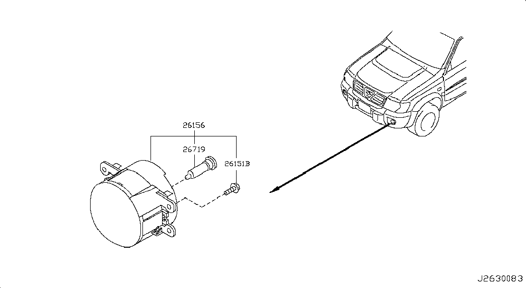 NISSAN 26150-VD30A - Противотуманная фара autozip.com.ua